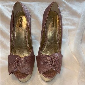 Rose gold platform heels